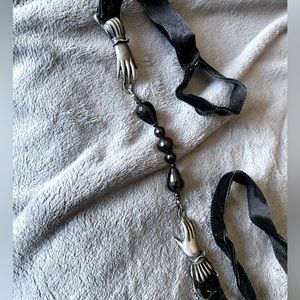 In Her Bones hands choker with velvet tie